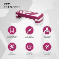 RDX SPORTS RDX 1P 20cm Aerobic Step Platform With 3 Level Risers 5cm Height Each 21 RDX SPORTS RDX 1P 20cm Aerobic Step Platform With 3 Level Risers 5cm Height Each -RDXSPORTS Sales 1p aerobic step pink 4