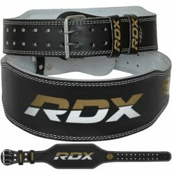 RDX SPORTS RDX 4 Inch Padded Leather Weightlifting Fitness Gym Belt -RDXSPORTS Sales 4 inch leather black gym belt 1