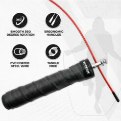 RDX SPORTS RDX B4 Adjustable 10.3ft Jump Rope With 2 Tangle-Free Steel Wires -RDXSPORTS Sales b4 adjustable 10.3ft skipping rope 5