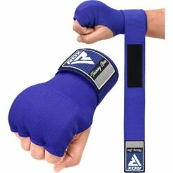 RDX SPORTS RDX IS Gel Padded Inner Gloves Hook & Loop Wrist Strap For Knuckle Protection OEKO-TEX® Standard 100 Certified -RDXSPORTS Sales blue hoisery inner step 1