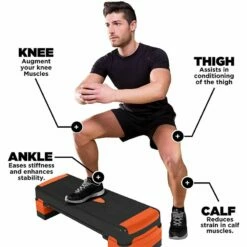 RDX SPORTS RDX PP Aerobic Step Platform With 3 Adjustable Height -RDXSPORTS Sales blue orange fitness aerobic step riser 6