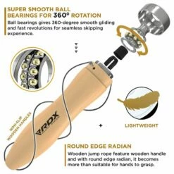 RDX SPORTS RDX BR 10.3ft Wooden Handles Jump Rope -RDXSPORTS Sales br 10.3ft wooden handles skipping rope 2