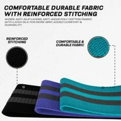 RDX SPORTS RDX CU Heavy-Duty Fabric Resistance Training Bands For Fitness -RDXSPORTS Sales cu blue fabric resistant training band for fitness and home workouts 5