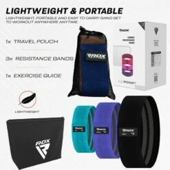 RDX SPORTS RDX CU Heavy-Duty Fabric Resistance Training Bands For Fitness -RDXSPORTS Sales cu blue fabric resistant training band for fitness and home workouts 7