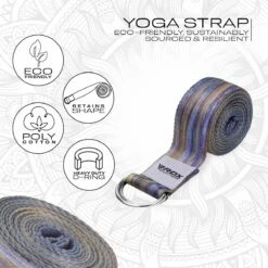 RDX SPORTS RDX F1 D-Ring Steel Buckle Cotton Yoga Strap -RDXSPORTS Sales f1 yoga strap pattern 2