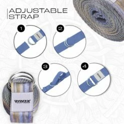 RDX SPORTS RDX F1 D-Ring Steel Buckle Cotton Yoga Strap -RDXSPORTS Sales f1 yoga strap pattern 6