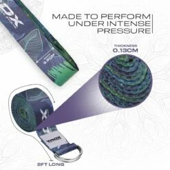 RDX SPORTS RDX F10 D-Ring Steel Buckle Cotton Yoga Strap -RDXSPORTS Sales f10 yoga strap pattern 3