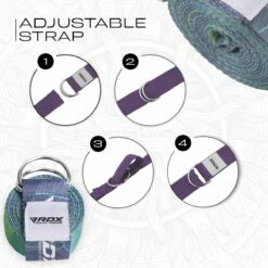 RDX SPORTS RDX F10 D-Ring Steel Buckle Cotton Yoga Strap -RDXSPORTS Sales f10 yoga strap pattern 6