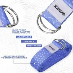 RDX SPORTS RDX F14 D-Ring Steel Buckle Cotton Yoga Strap -RDXSPORTS Sales f14 yoga strap pattern 4