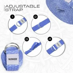 RDX SPORTS RDX F14 D-Ring Steel Buckle Cotton Yoga Strap -RDXSPORTS Sales f14 yoga strap pattern 6