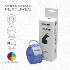 RDX SPORTS RDX F14 D-Ring Steel Buckle Cotton Yoga Strap -RDXSPORTS Sales f14 yoga strap pattern 7