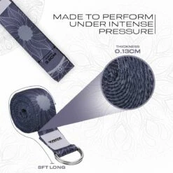 RDX SPORTS RDX F18 D-Ring Steel Buckle Cotton Yoga Strap -RDXSPORTS Sales f18 yoga strap pattern 3