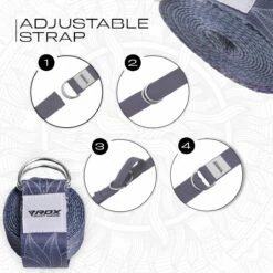 RDX SPORTS RDX F18 D-Ring Steel Buckle Cotton Yoga Strap -RDXSPORTS Sales f18 yoga strap pattern 6