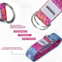 RDX SPORTS RDX F20 D-Ring Steel Buckle Cotton Yoga Strap -RDXSPORTS Sales f20 yoga strap pattern 4