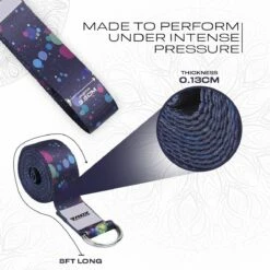 RDX SPORTS RDX F3 D-Ring Steel Buckle Cotton Yoga Strap -RDXSPORTS Sales f3 yoga strap pattern 3