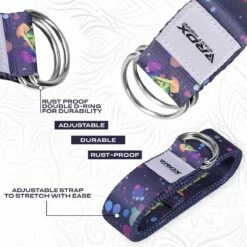 RDX SPORTS RDX F3 D-Ring Steel Buckle Cotton Yoga Strap -RDXSPORTS Sales f3 yoga strap pattern 4