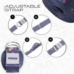 RDX SPORTS RDX F3 D-Ring Steel Buckle Cotton Yoga Strap -RDXSPORTS Sales f3 yoga strap pattern 6
