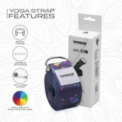 RDX SPORTS RDX F3 D-Ring Steel Buckle Cotton Yoga Strap -RDXSPORTS Sales f3 yoga strap pattern 7