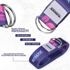 RDX SPORTS RDX F6 D-Ring Steel Buckle Cotton Yoga Strap -RDXSPORTS Sales f6 yoga strap pattern 4