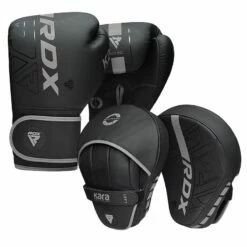RDX SPORTS RDX F6 Kids 6oz KARA Boxing Gloves & Focus Pads -RDXSPORTS Sales f6 kara blac silver 10oz boxing gloves 4 6