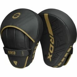 RDX SPORTS RDX F6 Kids 6oz KARA Boxing Gloves & Focus Pads -RDXSPORTS Sales f6 kara black golden focus pads 2 6