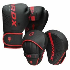 RDX SPORTS RDX F6 Kids 6oz KARA Boxing Gloves & Focus Pads -RDXSPORTS Sales f6 kara black red 8oz boxing gloves 4 6