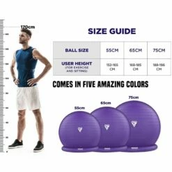 RDX SPORTS RDX B2 Inflatable Yoga Ball With Anti-Slip Base, Resistance Tubes & Air Pump 20 RDX SPORTS RDX B2 Inflatable Yoga Ball With Anti-Slip Base, Resistance Tubes & Air Pump -RDXSPORTS Sales purple yoga ball with base resistance tubes for fitness 2 3