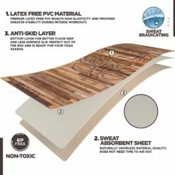 RDX SPORTS RDX D4 Iris 6mm PVC Yoga Mat Rustic Wood -RDXSPORTS Sales pvc yoga d4 mat 5 1