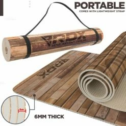 RDX SPORTS RDX D4 Iris 6mm PVC Yoga Mat Rustic Wood -RDXSPORTS Sales pvc yoga d4 mat 6 1