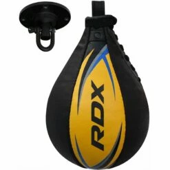 Front Page 29 RDX SPORTS RDX 2Y Boxing & MMA Training Leather Speed Bag With Swivel Black / Yellow