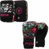 RDX SPORTS RDX FL3 Floral Boxing Gloves & Punching Focus Mitts Set -RDXSPORTS Sales rdx fl3 boxing gloves with focus pads 5