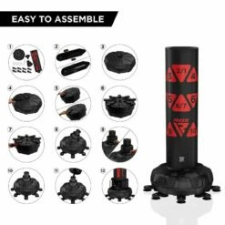 RDX SPORTS RDX KT Ronin 6ft 2-in-1 Red Free Standing Target Punch Bags With Mitts Set -RDXSPORTS Sales rdx kt ronin 6ft 2 in 1 red free standing target punch bags with mitts set 5