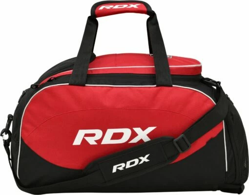 RDX SPORTS RDX R1 Gym Kit Duffle Bag - Backpack Straps & Shoes Compartment Red / Black 1 RDX SPORTS RDX R1 Gym Kit Duffle Bag - Backpack Straps & Shoes Compartment Red / Black -RDXSPORTS Sales rdx r1 duffel bag with backpack straps 1