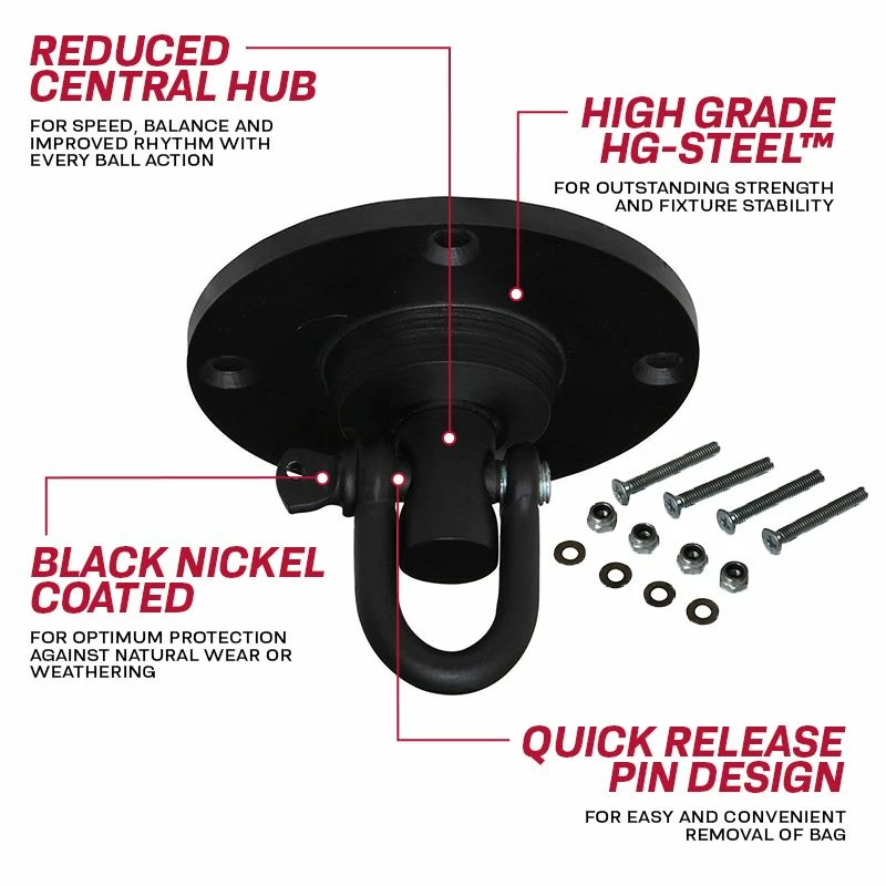 RDX SPORTS RDX R1 Black Ceiling Mount Hook Swivel For Speed Punching Bag 5 RDX SPORTS RDX R1 Black Ceiling Mount Hook Swivel For Speed Punching Bag - Image 3