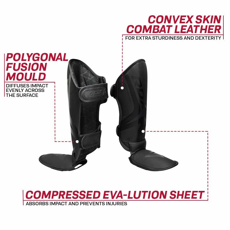 RDX SPORTS RDX T15 Noir MMA Gel Padded Shin Instep Guards 5 RDX SPORTS RDX T15 Noir MMA Gel Padded Shin Instep Guards - Image 3