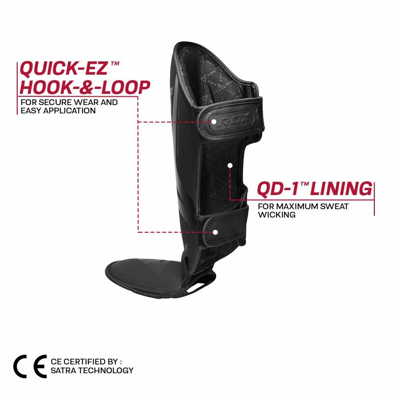 RDX SPORTS RDX T15 Noir MMA Gel Padded Shin Instep Guards 7 RDX SPORTS RDX T15 Noir MMA Gel Padded Shin Instep Guards - Image 5