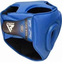 RDX SPORTS RDX T1 FULL FACE PROTECTION HEADGEAR UNBREAKABLE DETACHABLE CAGE GUARD -RDXSPORTS Sales rdx t1f head guard with removable face cage blue 3