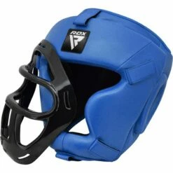 RDX SPORTS RDX T1 FULL FACE PROTECTION HEADGEAR UNBREAKABLE DETACHABLE CAGE GUARD -RDXSPORTS Sales rdx t1f head guard with removable face cage blue 5
