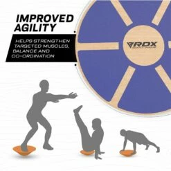 RDX SPORTS RDX W1 Wooden Wobble Round Balance Board 17 RDX SPORTS RDX W1 Wooden Wobble Round Balance Board -RDXSPORTS Sales rdx w1 blue wooden balance board 2 1