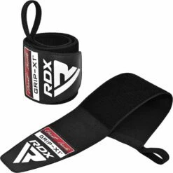 RDX SPORTS RDX W3 IPL & USPA Approved Powerlifting Wrist Support Wraps With Thumb Loops OEKO-TEX® Standard 100 Certified -RDXSPORTS Sales rdx w3 power weightlifting wrist wraps black 4 1