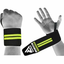 RDX SPORTS RDX W3 IPL & USPA Approved Powerlifting Wrist Support Wraps With Thumb Loops OEKO-TEX® Standard 100 Certified -RDXSPORTS Sales rdx w3 power weightlifting wrist wraps green 2 1