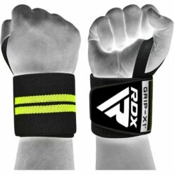 RDX SPORTS RDX W3 IPL & USPA Approved Powerlifting Wrist Support Wraps With Thumb Loops OEKO-TEX® Standard 100 Certified -RDXSPORTS Sales rdx w3 power weightlifting wrist wraps green 4 1