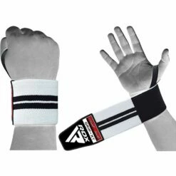 RDX SPORTS RDX W3 IPL & USPA Approved Powerlifting Wrist Support Wraps With Thumb Loops OEKO-TEX® Standard 100 Certified -RDXSPORTS Sales rdx w3 power weightlifting wrist wraps white 3 1