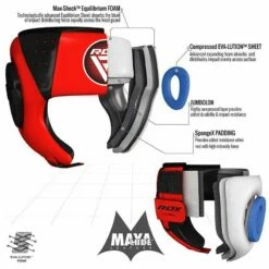 RDX SPORTS RDX F1 Kids Boxing Sparring Headgear Open Face -RDXSPORTS Sales red blue training head guard 3 1