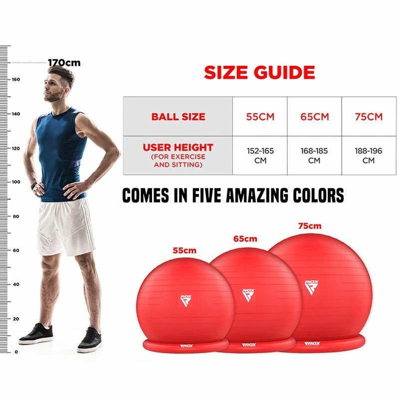RDX SPORTS RDX B2 Inflatable Yoga Ball With Anti-Slip Base, Resistance Tubes & Air Pump 6 RDX SPORTS RDX B2 Inflatable Yoga Ball With Anti-Slip Base, Resistance Tubes & Air Pump - Image 4