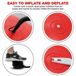 RDX SPORTS RDX B2 Inflatable Yoga Ball With Anti-Slip Base, Resistance Tubes & Air Pump 14 RDX SPORTS RDX B2 Inflatable Yoga Ball With Anti-Slip Base, Resistance Tubes & Air Pump -RDXSPORTS Sales red yoga ball with base resistance tubes for fitness 3 3