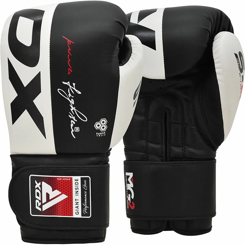 RDX SPORTS RDX S4 Boxing Sparring Gloves Hook & Loop Black / White 3 RDX SPORTS RDX S4 Boxing Sparring Gloves Hook & Loop Black / White