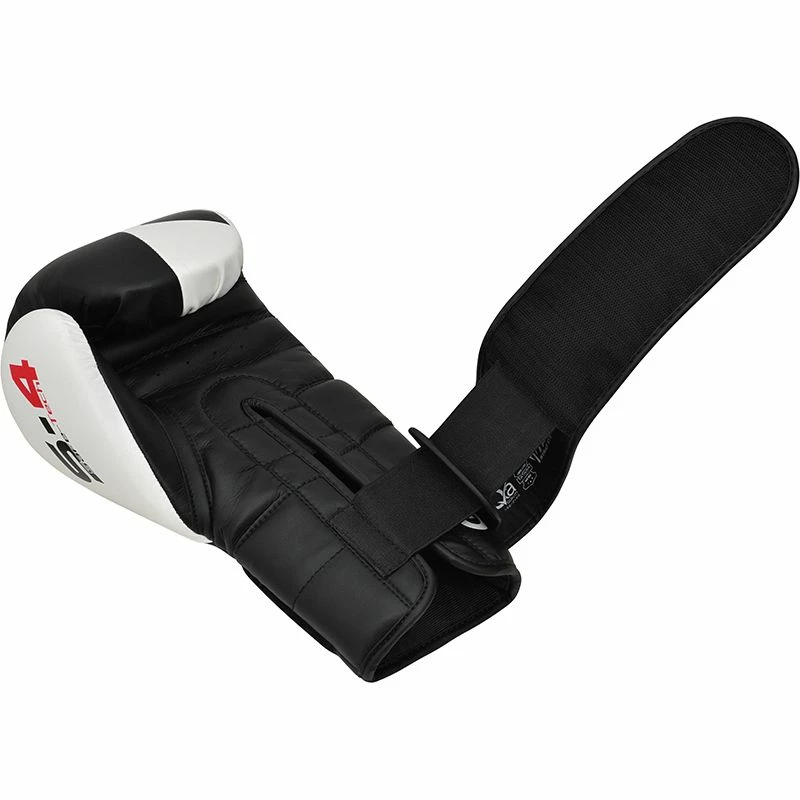 RDX SPORTS RDX S4 Boxing Sparring Gloves Hook & Loop Black / White 8 RDX SPORTS RDX S4 Boxing Sparring Gloves Hook & Loop Black / White - Image 6