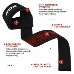 RDX SPORTS RDX S4+ SILICONE GEL COATED NON-SLIP SOLID GRIP WEIGHT LIFTING GYM STRAPS -RDXSPORTS Sales s4 weightlifting wrist straps 5