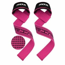 RDX SPORTS RDX S4+ SILICONE GEL COATED NON-SLIP SOLID GRIP WEIGHT LIFTING GYM STRAPS -RDXSPORTS Sales s4 weightlifting wrist straps pink 5 1 1